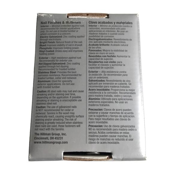 Hillman Fas N Tite Common Nails Bright Finish 4" 1lb 20d NIB New in Box - Picture 8 of 9